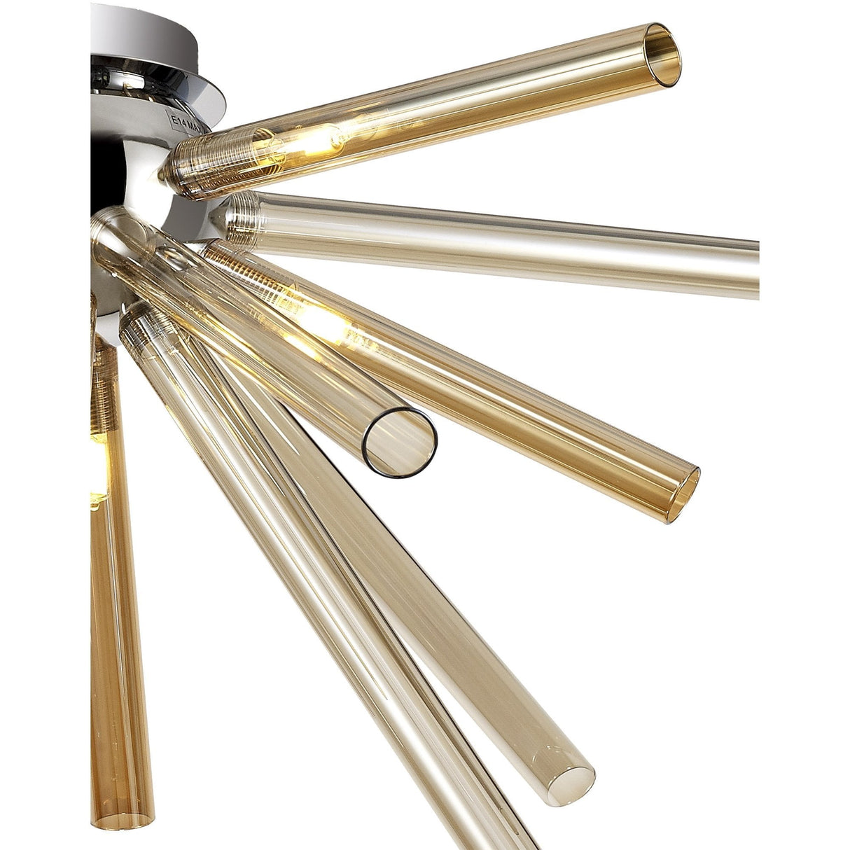 Elegant Amber & Champagne Semi-Flush Ceiling Light with Polished Chrome Finish