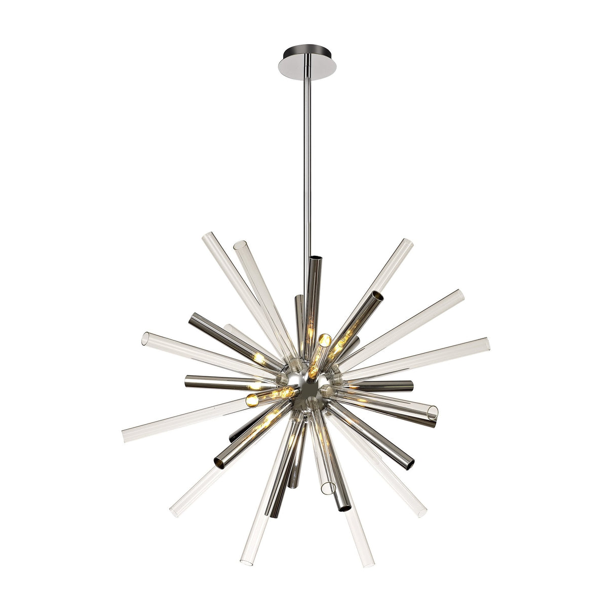 Chrome Elegance 16-Light Pendant with Clear Accents