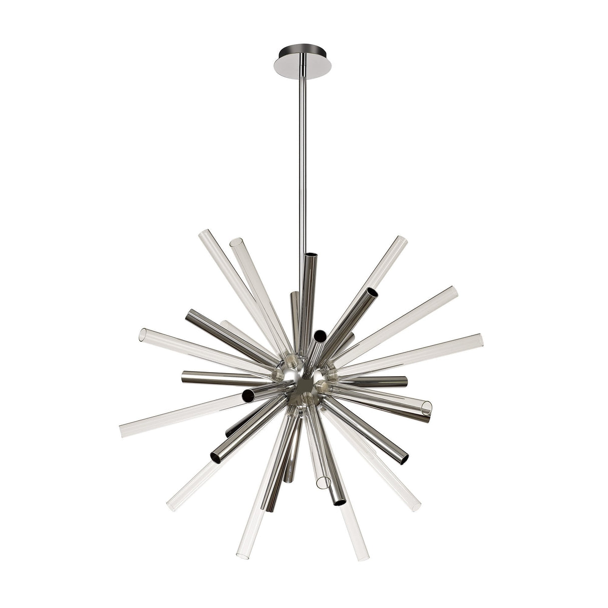 Chrome Elegance 16-Light Pendant with Clear Accents