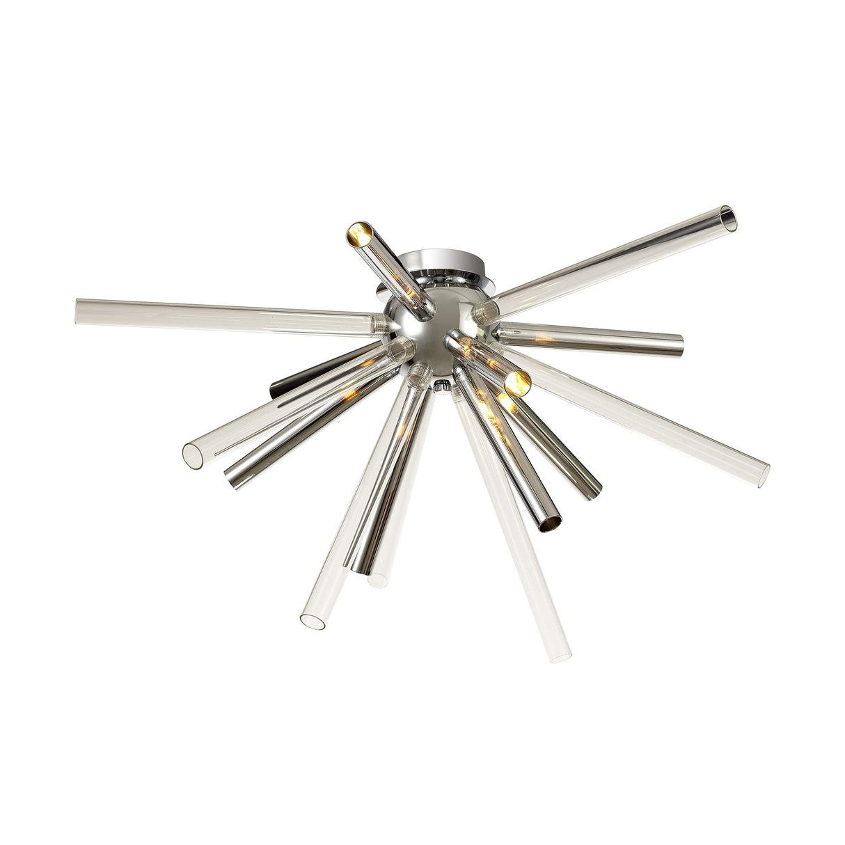 Elegant Chrome & Crystal 8-Light Semi-Flush Ceiling Fixture