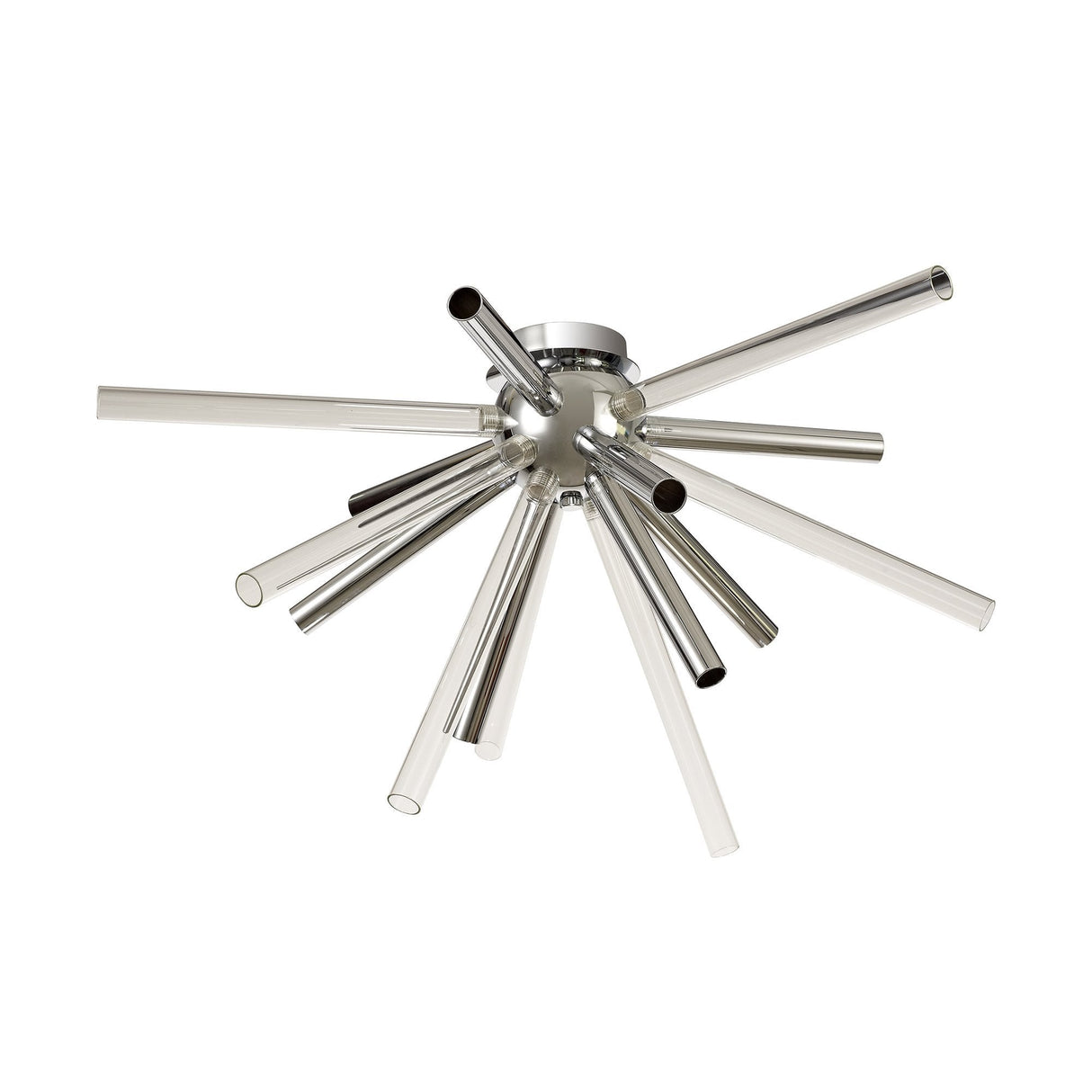 Elegant Chrome & Crystal 8-Light Semi-Flush Ceiling Fixture