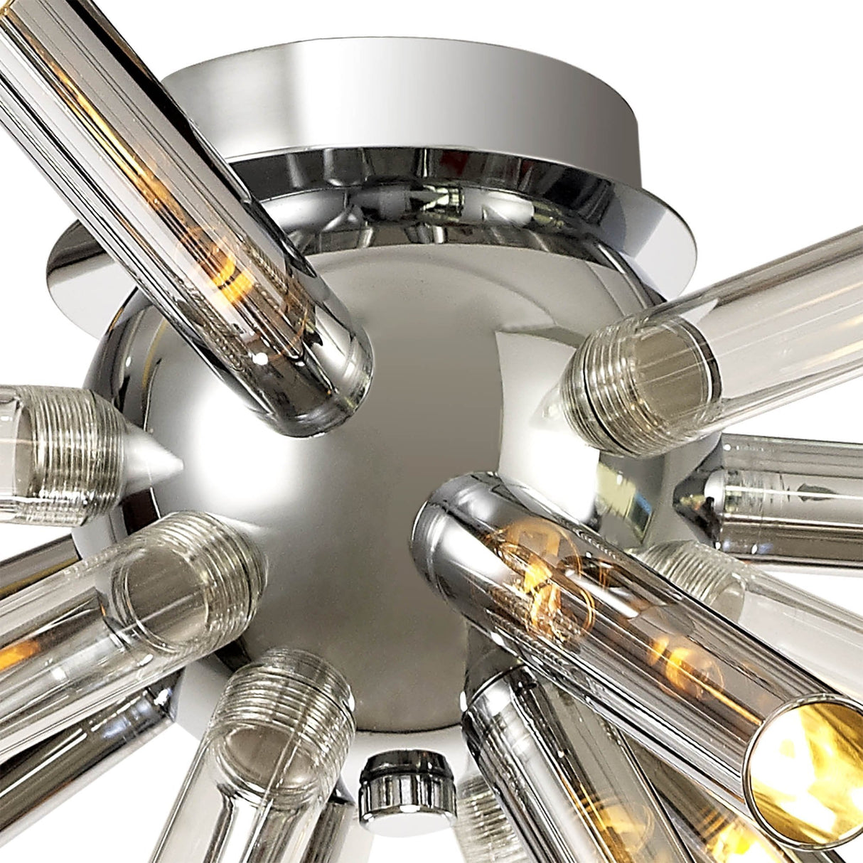 Elegant Chrome & Crystal 8-Light Semi-Flush Ceiling Fixture