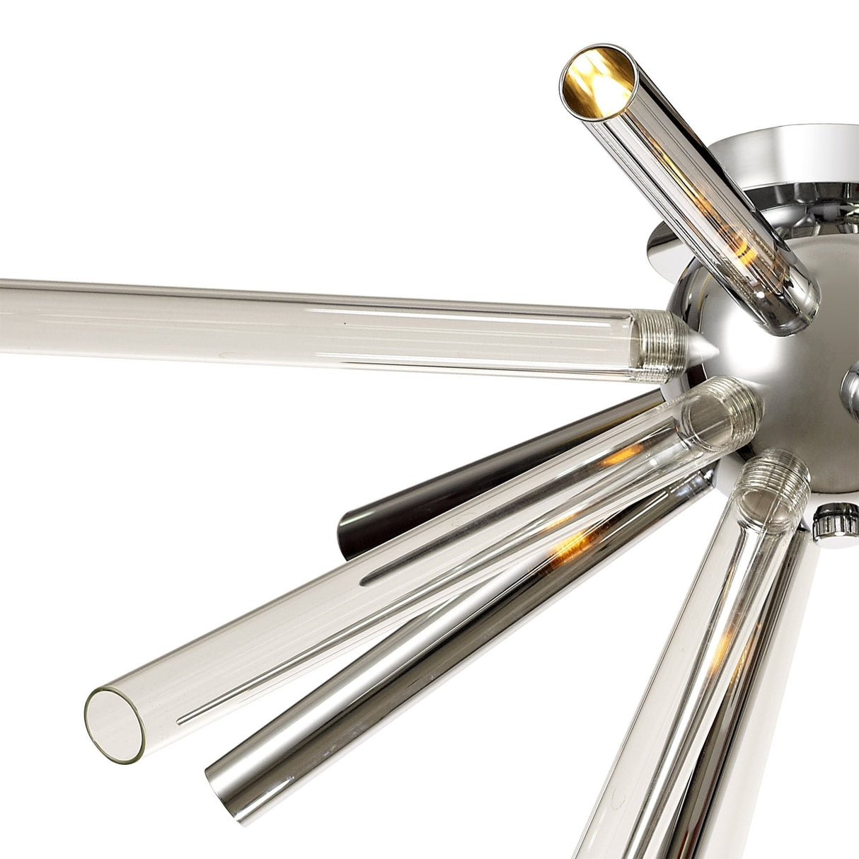 Elegant Chrome & Crystal 8-Light Semi-Flush Ceiling Fixture