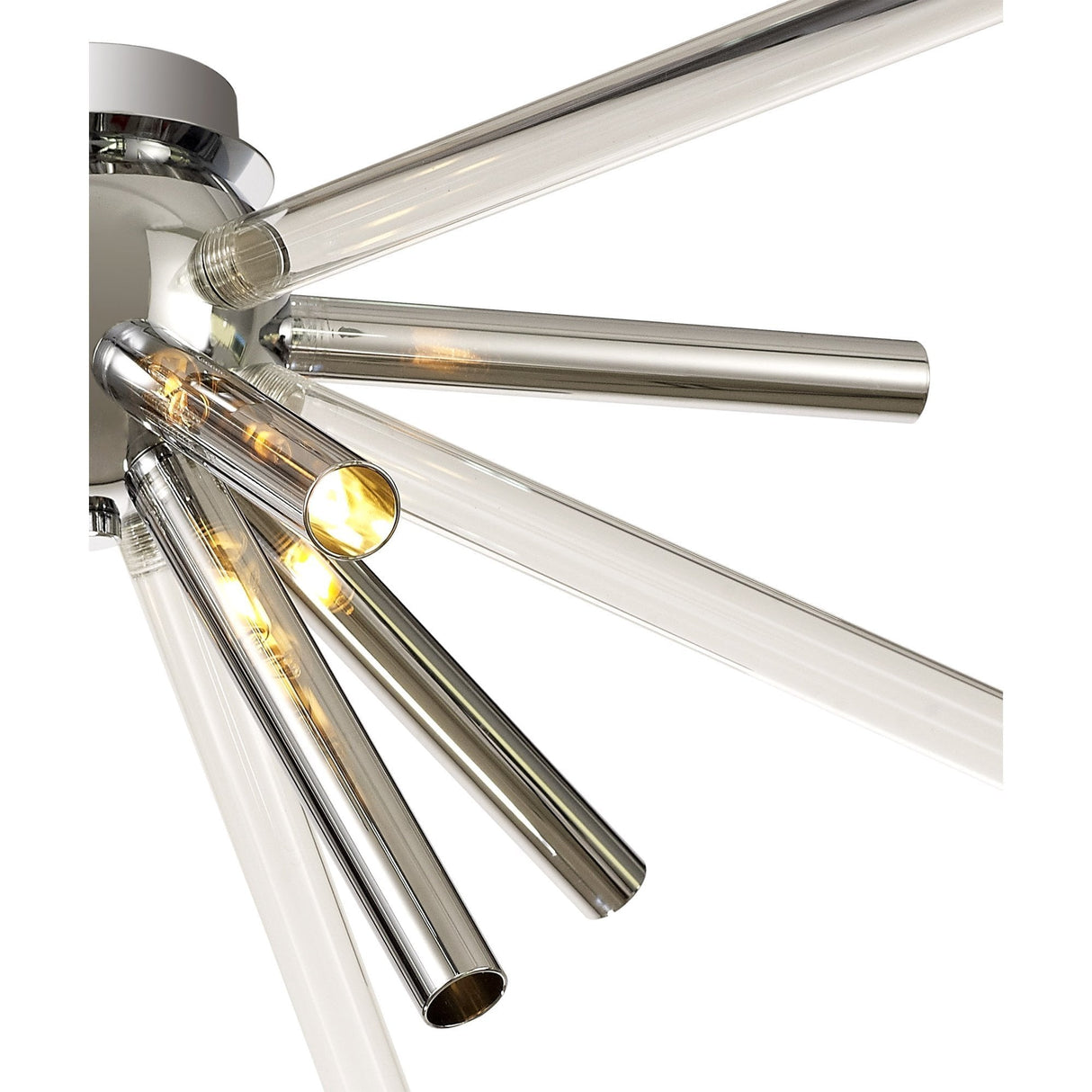 Elegant Chrome & Crystal 8-Light Semi-Flush Ceiling Fixture