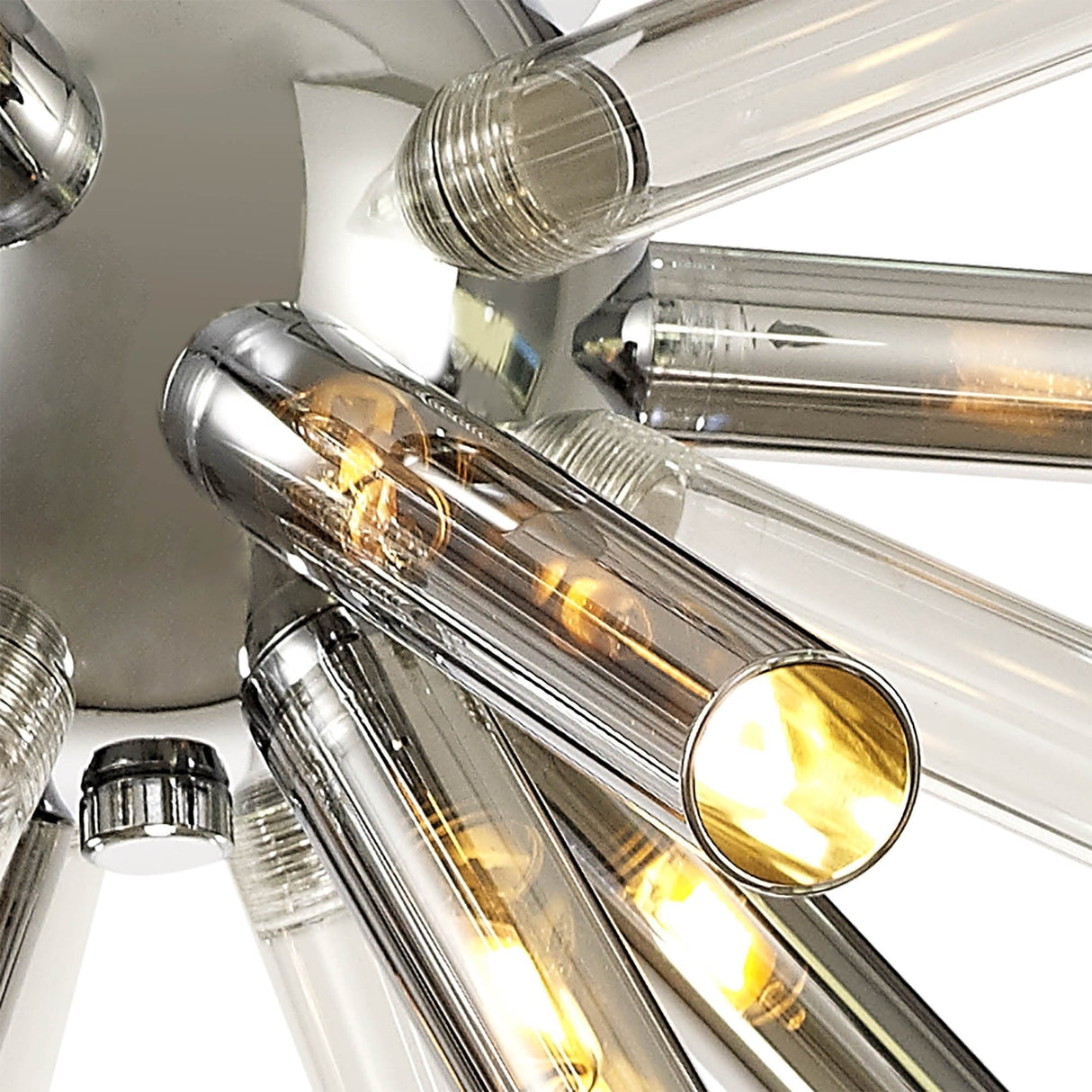 Elegant Chrome & Crystal 8-Light Semi-Flush Ceiling Fixture