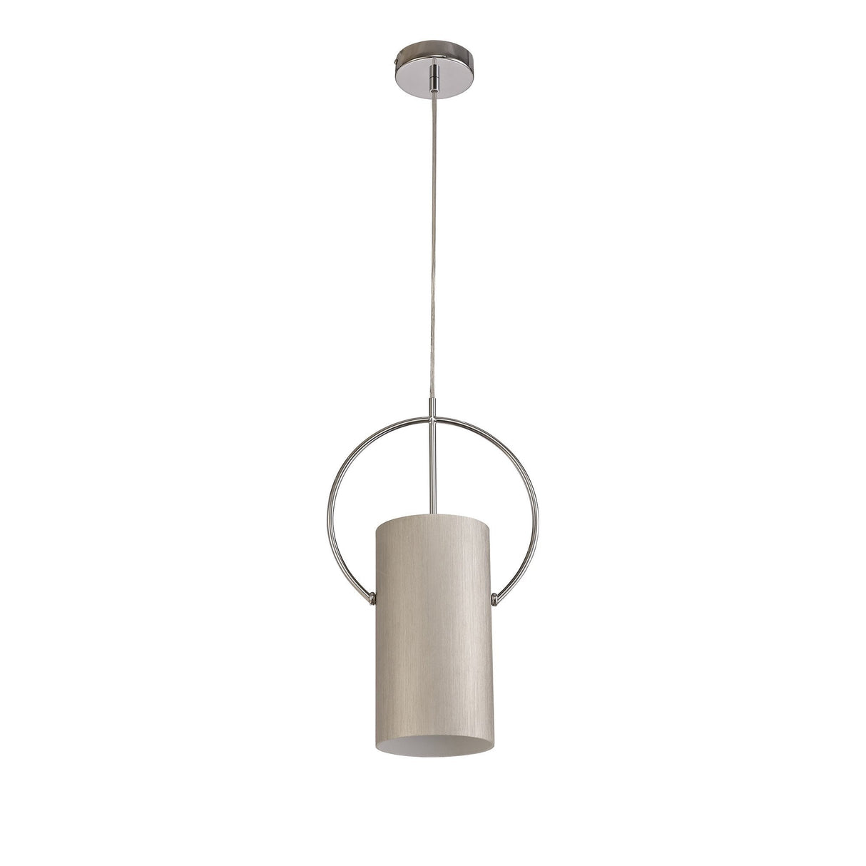 Elegant Satin Nickel and Chrome Single Pendant Light with E27 Socket