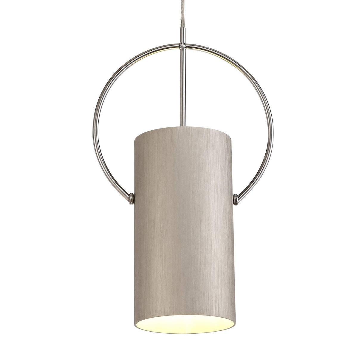 Elegant Satin Nickel and Chrome Single Pendant Light with E27 Socket
