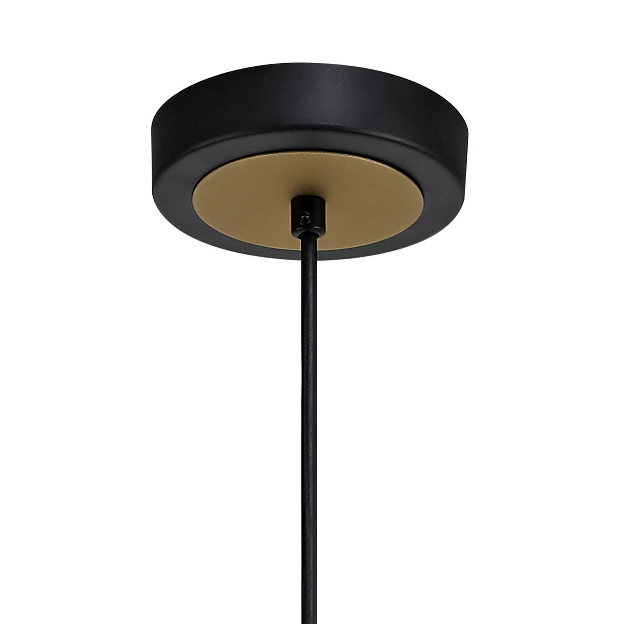 Elegant Sand Gold and Matt Black Pendant Light - Single Small Circle Design