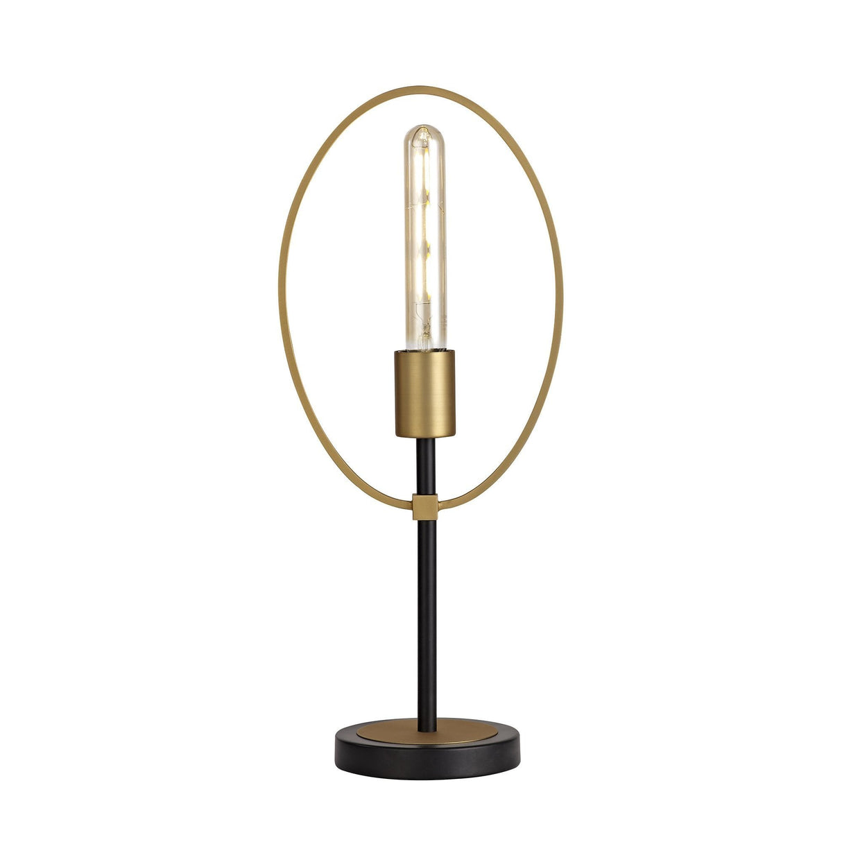 Elegant Sand Gold and Matte Black Table Lamp, E27 Socket