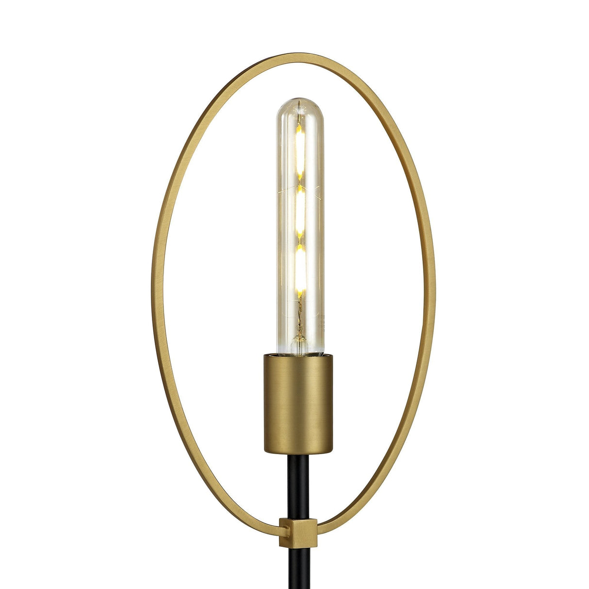 Elegant Sand Gold and Matte Black Table Lamp, E27 Socket