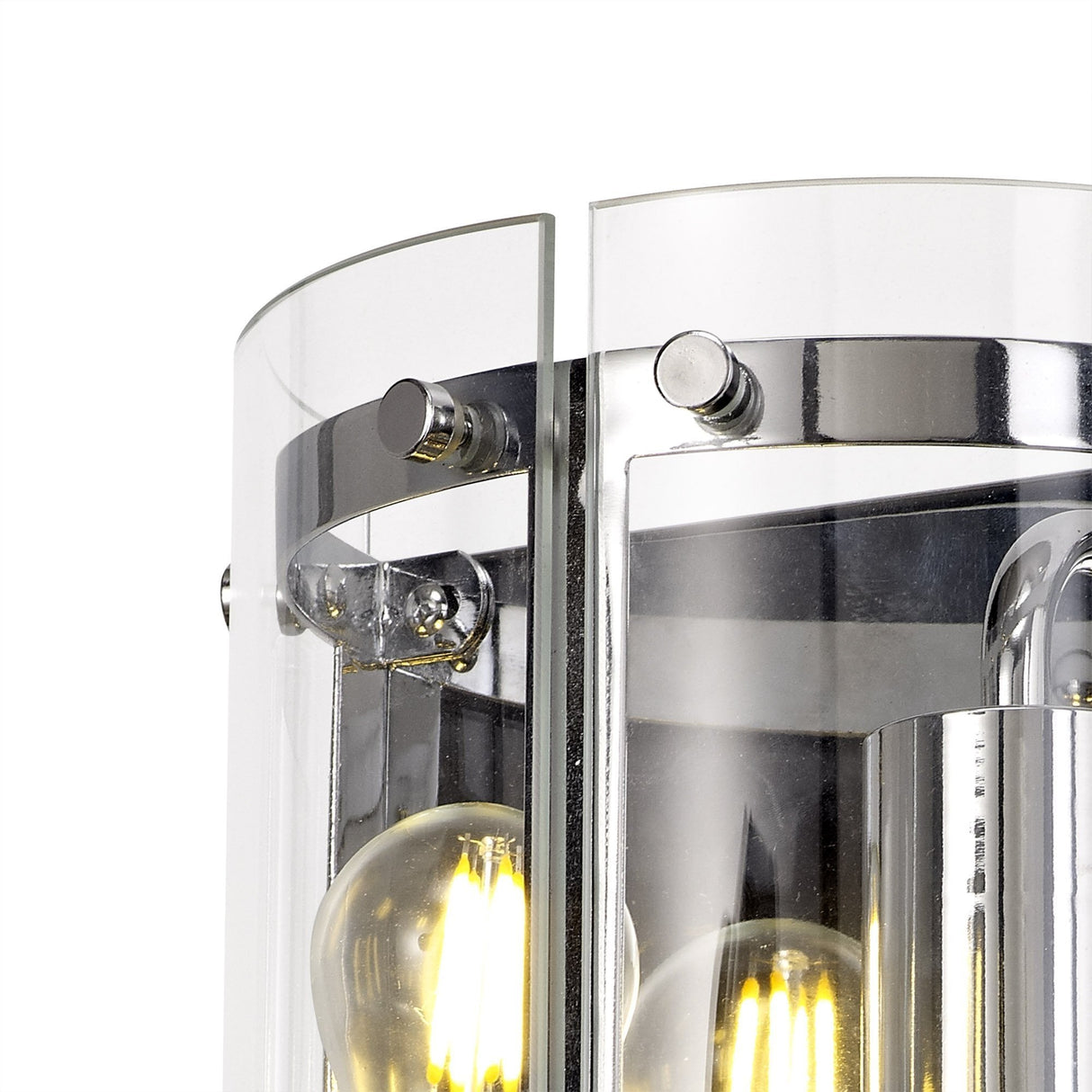 Polished Chrome Dual Light Wall Fixture with Clear Shades