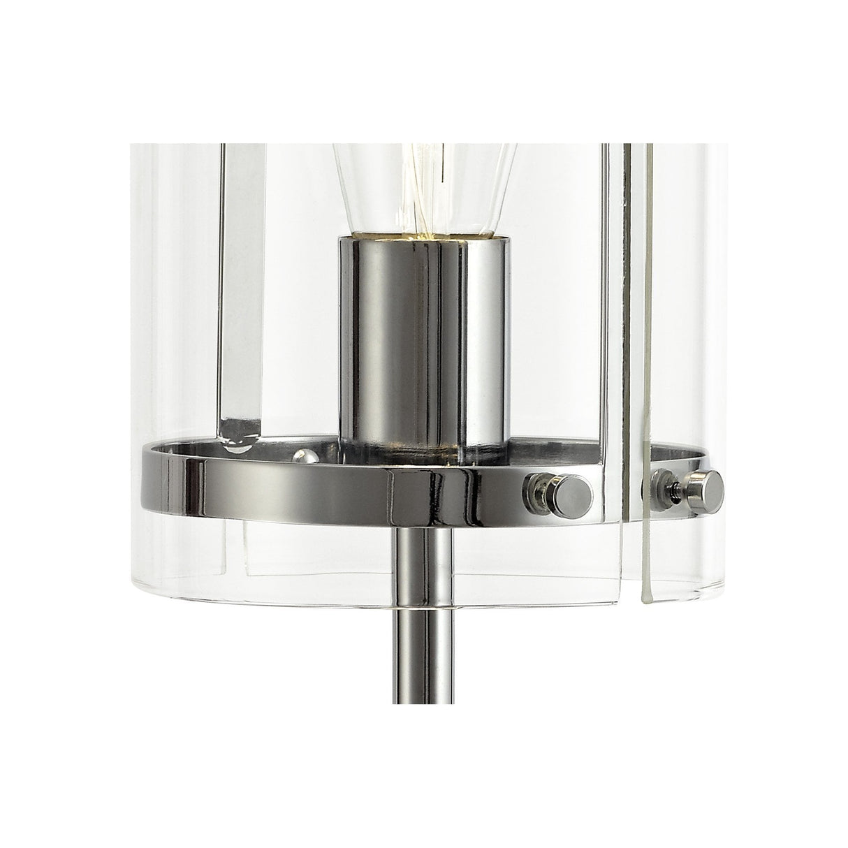 Polished Chrome Table Lamp with Clear Shade, E27 Socket