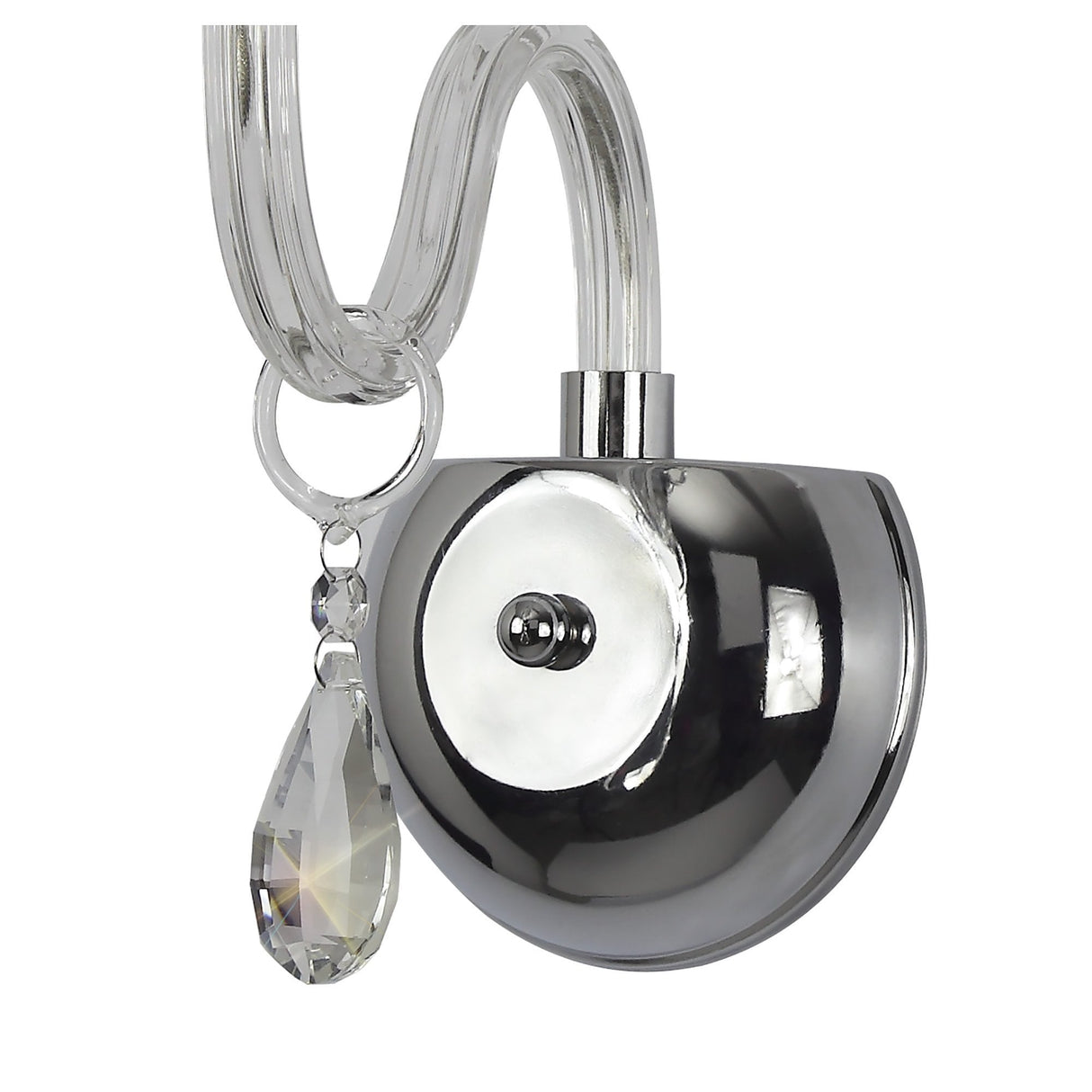 Elegant Chrome Wall Sconce with Clear K9 Crystal Accent