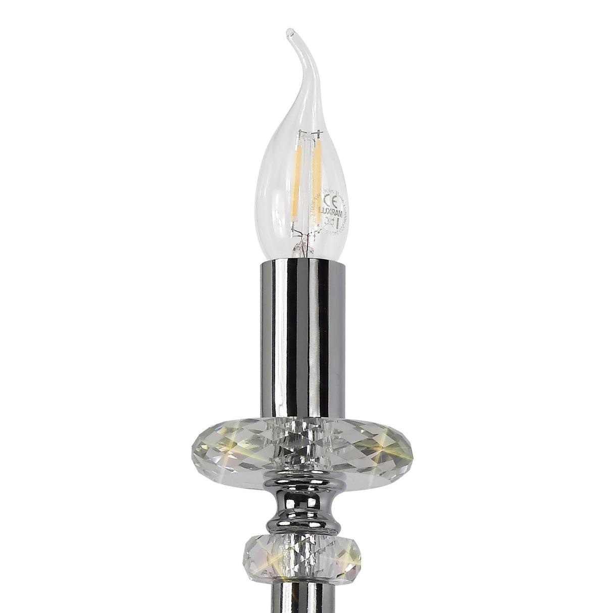 Elegant Chrome Wall Sconce with Clear K9 Crystal Accent