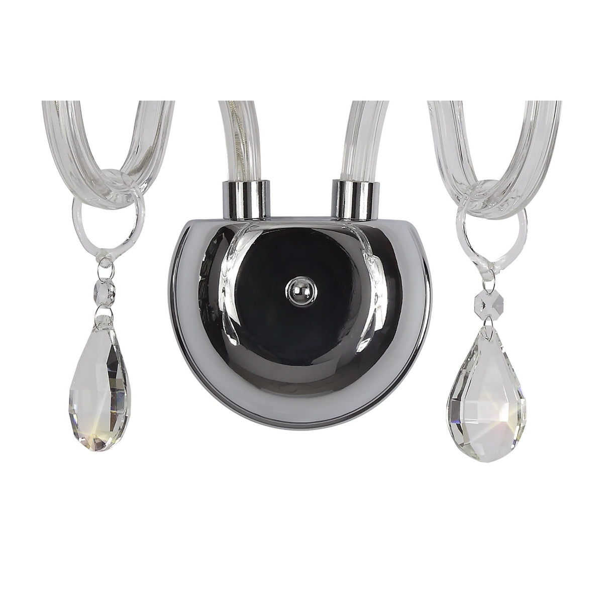 Elegant Chrome and Crystal Wall Lighting Fixture with Dual E14 Candle Holders