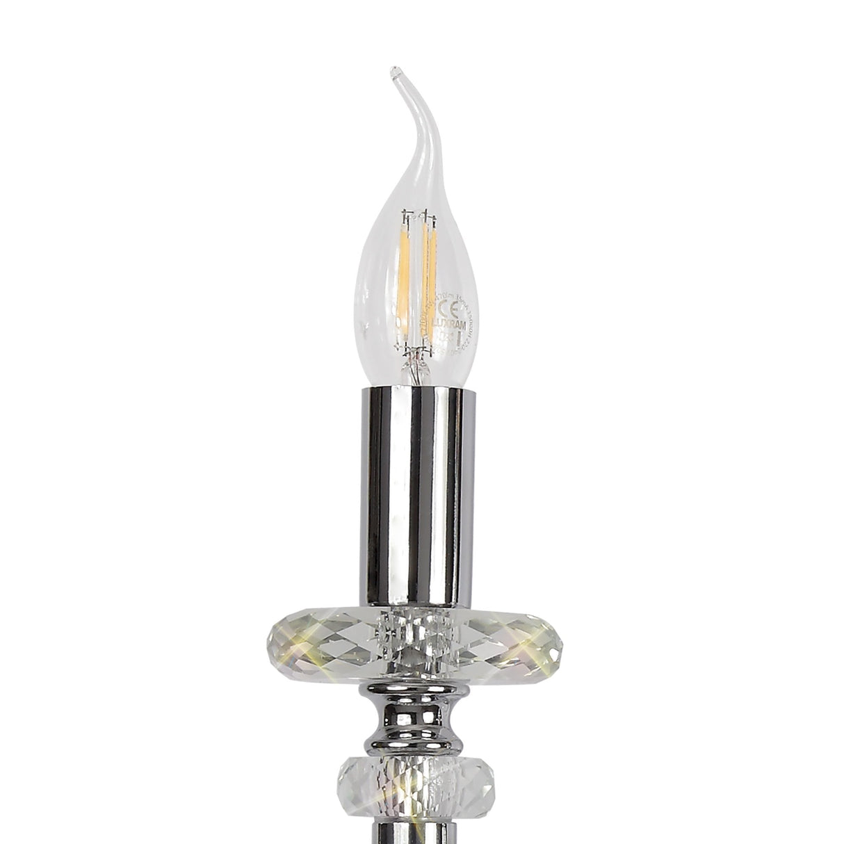 Elegant Chrome and Crystal Wall Lighting Fixture with Dual E14 Candle Holders