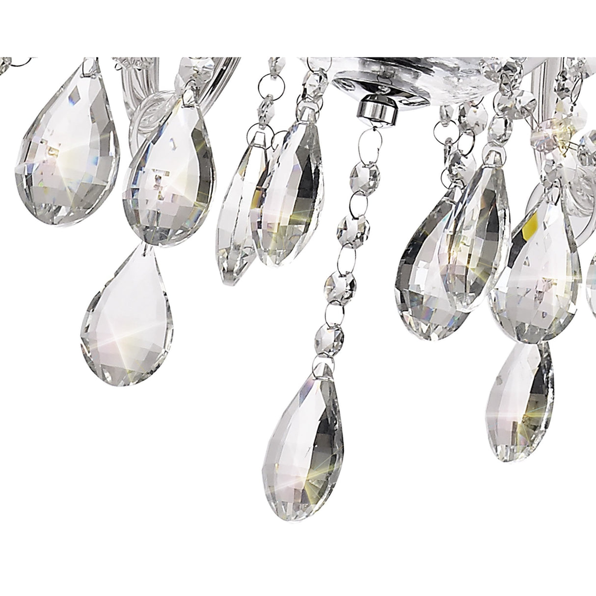 Elegant Polished Chrome & Crystal 6-Light Chandelier Pendant