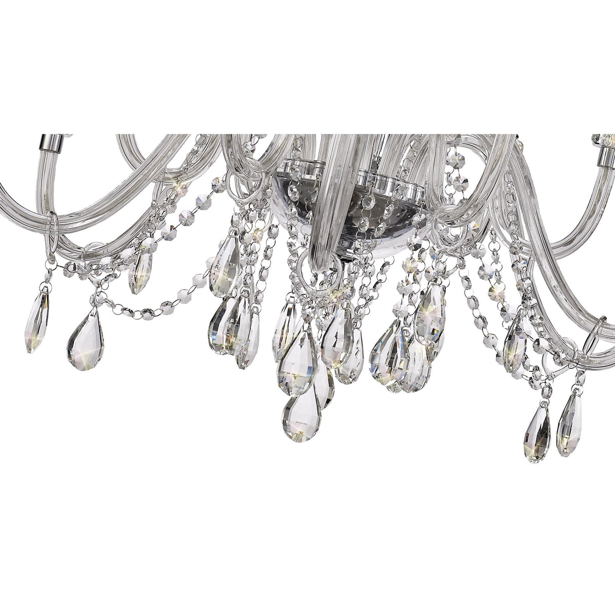 Glistening Elegance Chrome Crystal Chandelier Pendant, 12 Light