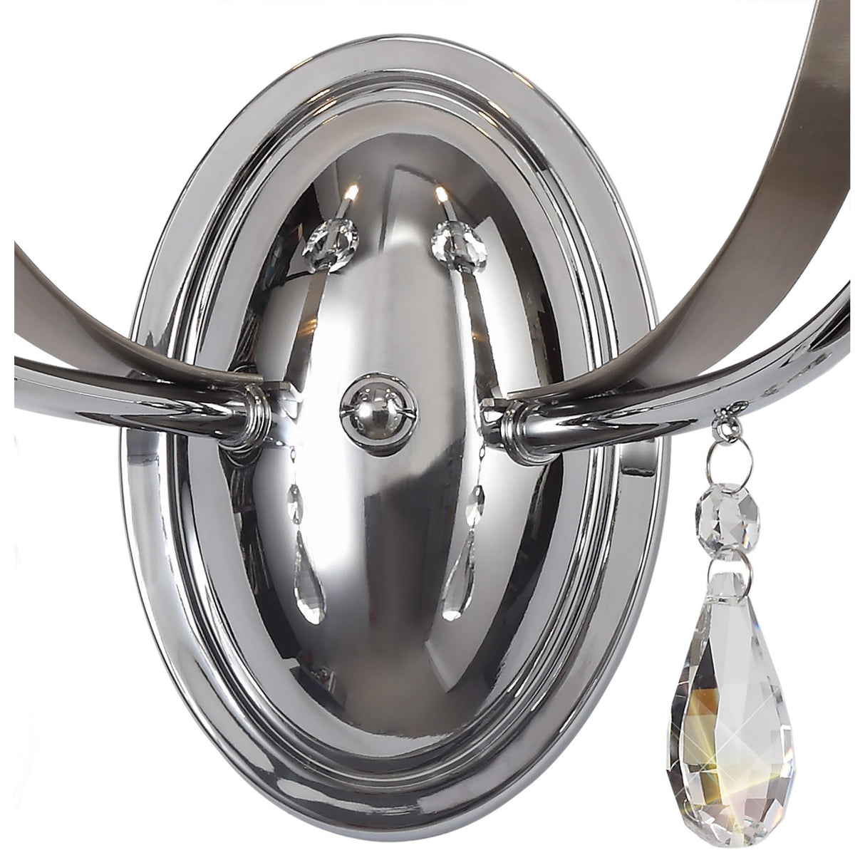 Dual-Light Crystal Wall Sconce in Polished Chrome and Satin Nickel
