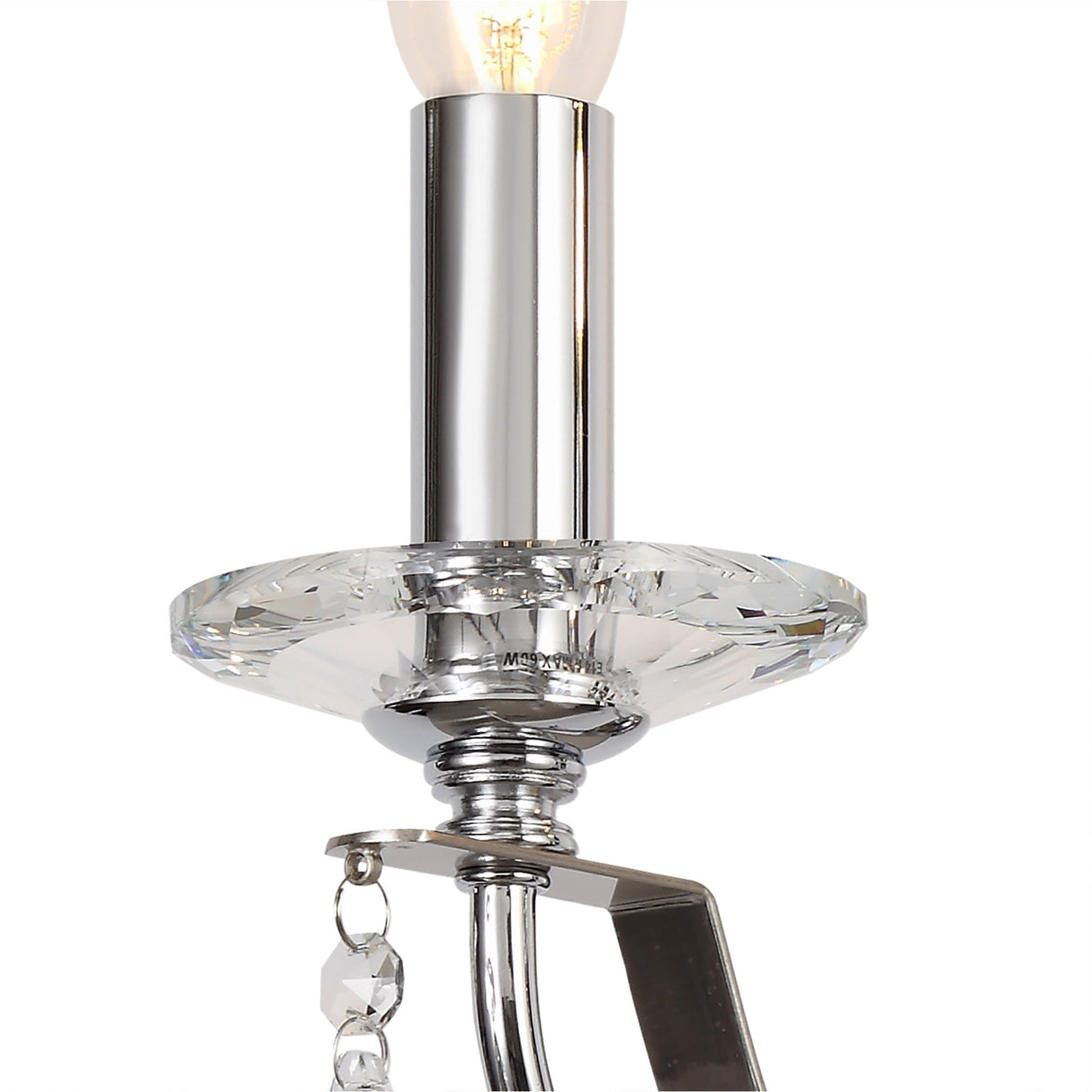 Dual-Light Crystal Wall Sconce in Polished Chrome and Satin Nickel