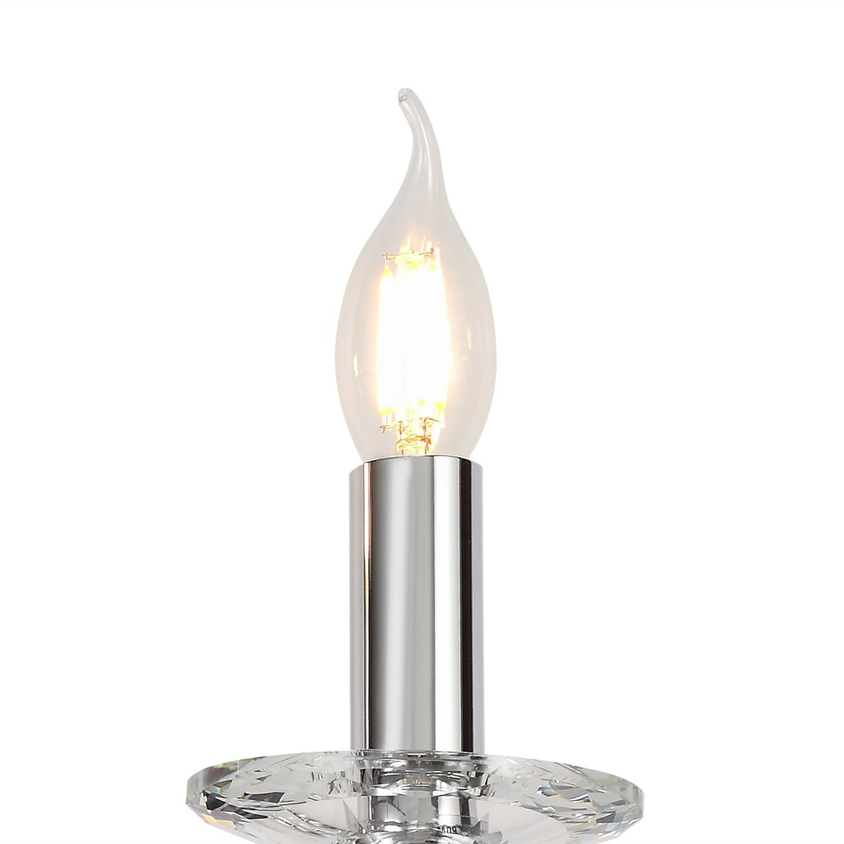 Dual-Light Crystal Wall Sconce in Polished Chrome and Satin Nickel