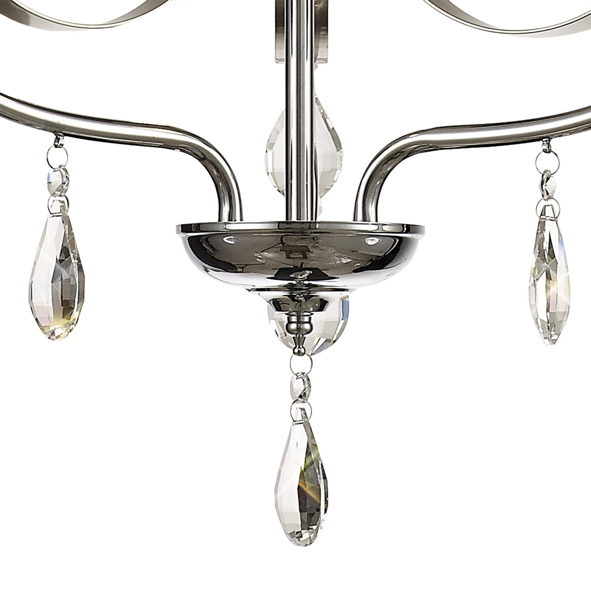 Elegant Tri-Light Pendant in Polished Chrome with Clear Crystal Accents