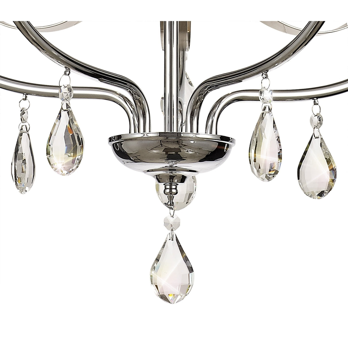 Luxe Five-Light Pendant with Polished Chrome, Satin Nickel, and Clear Crystal Design