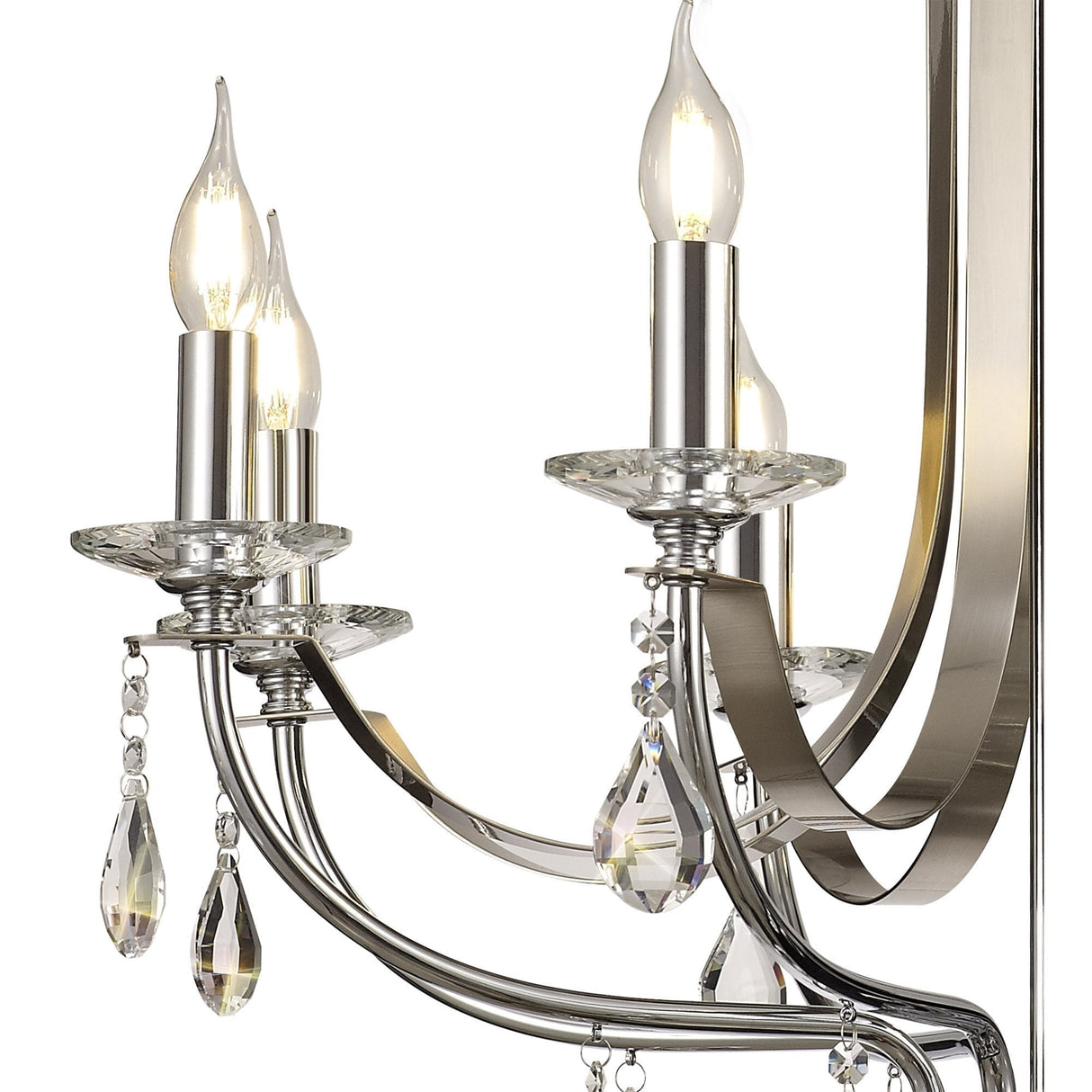 Elegance Eight-Light Pendant with Polished Chrome and Crystal Accents