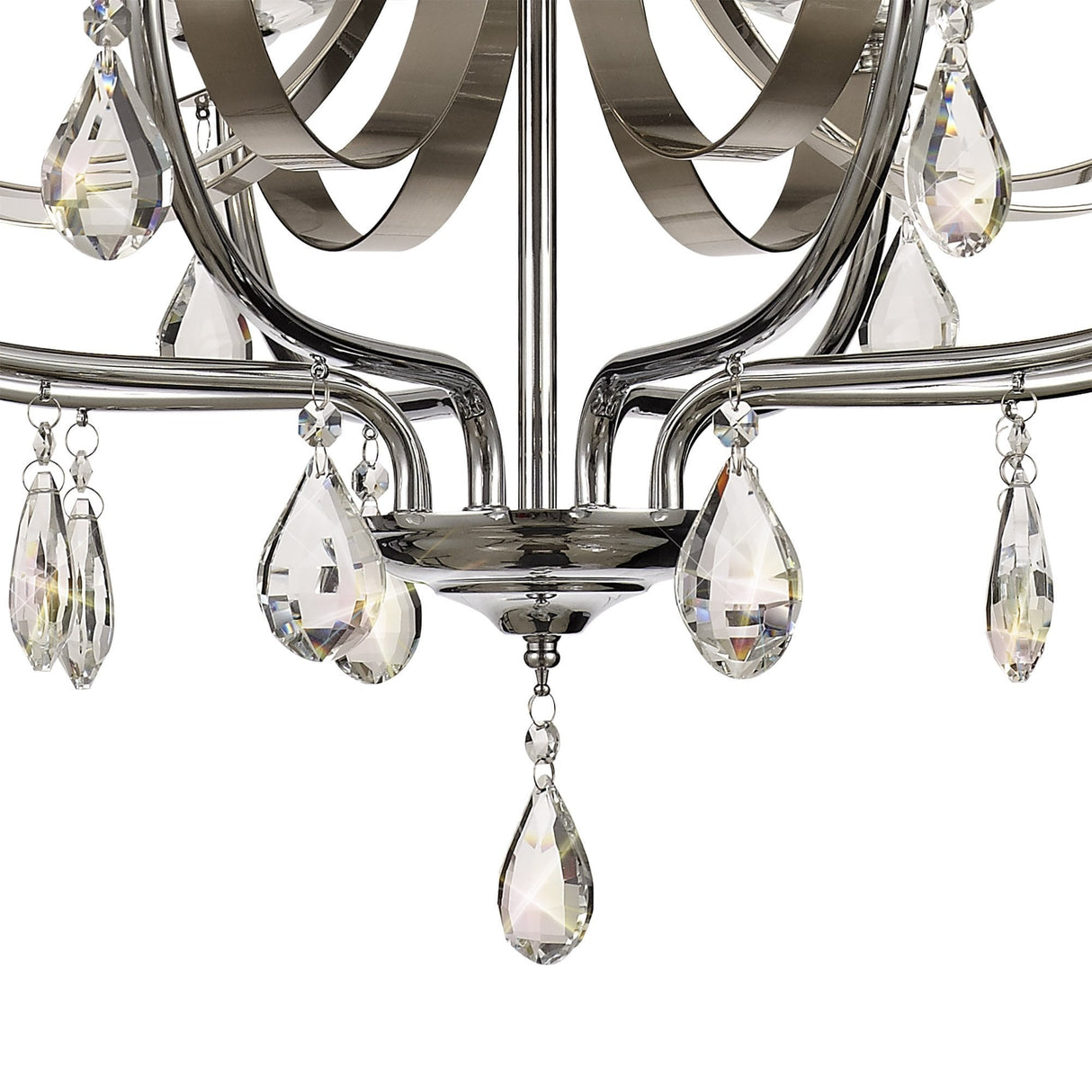 Elegance Eight-Light Pendant with Polished Chrome and Crystal Accents