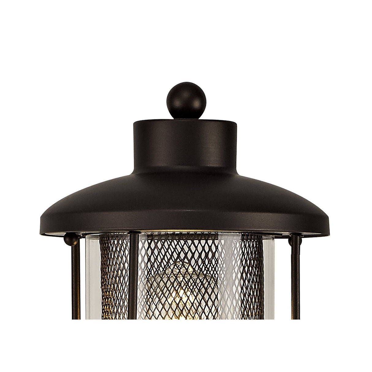 Antique Bronze Single Headed Post Lamp with Clear Glass Shade, E27 Base, IP54 Rated