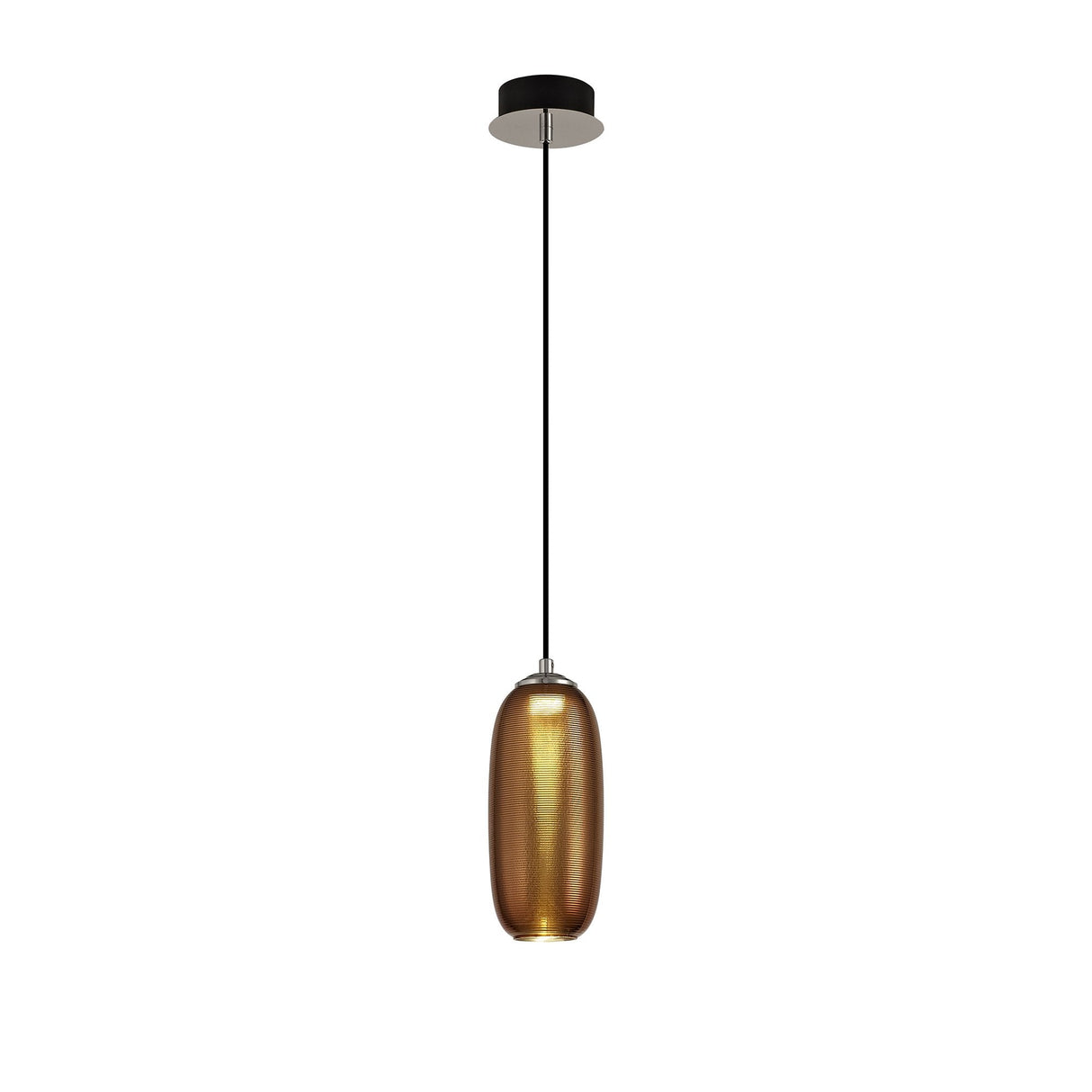 Sleek Copper & Black LED Pendant Light with Adjustable Drop, 720 Lumens