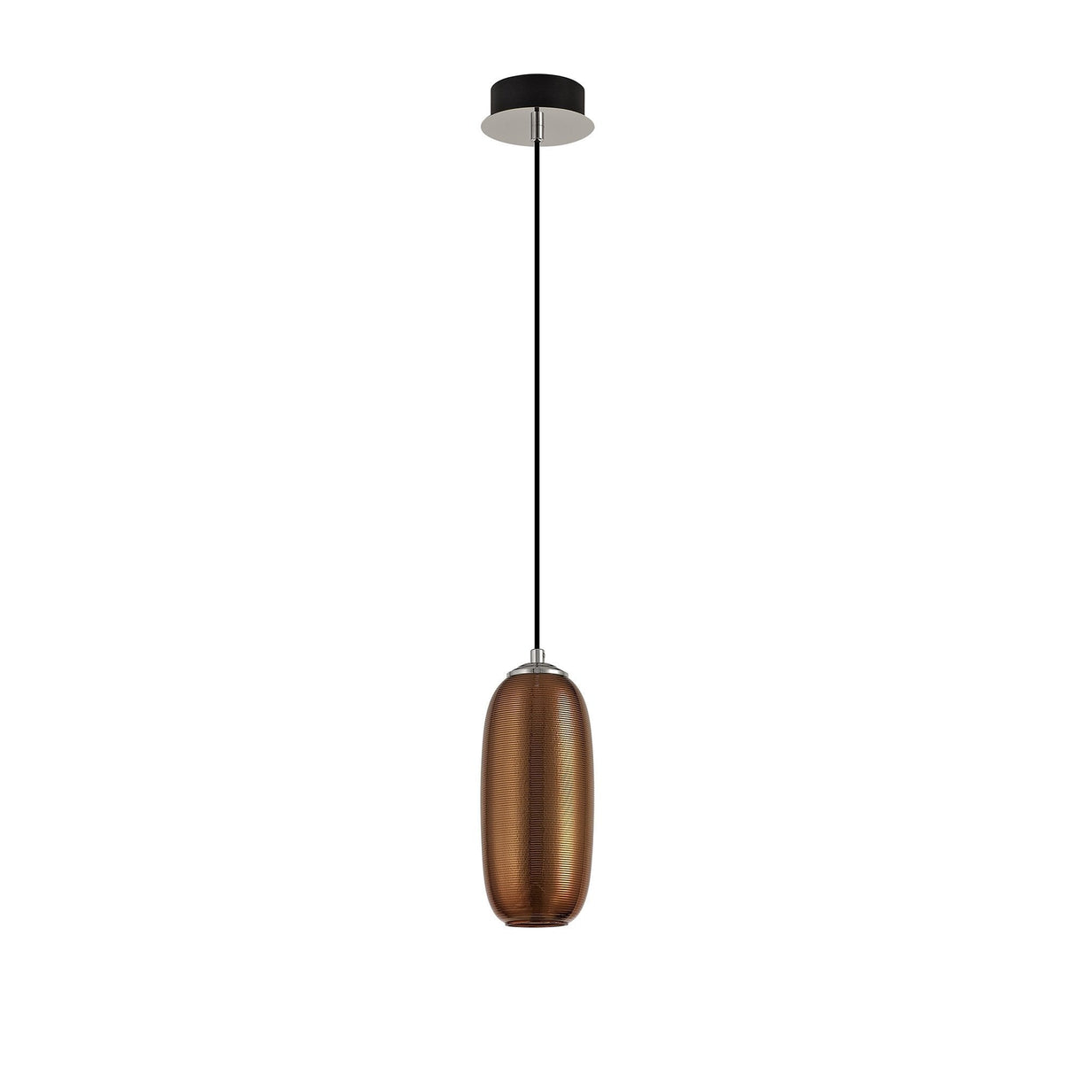 Sleek Copper & Black LED Pendant Light with Adjustable Drop, 720 Lumens