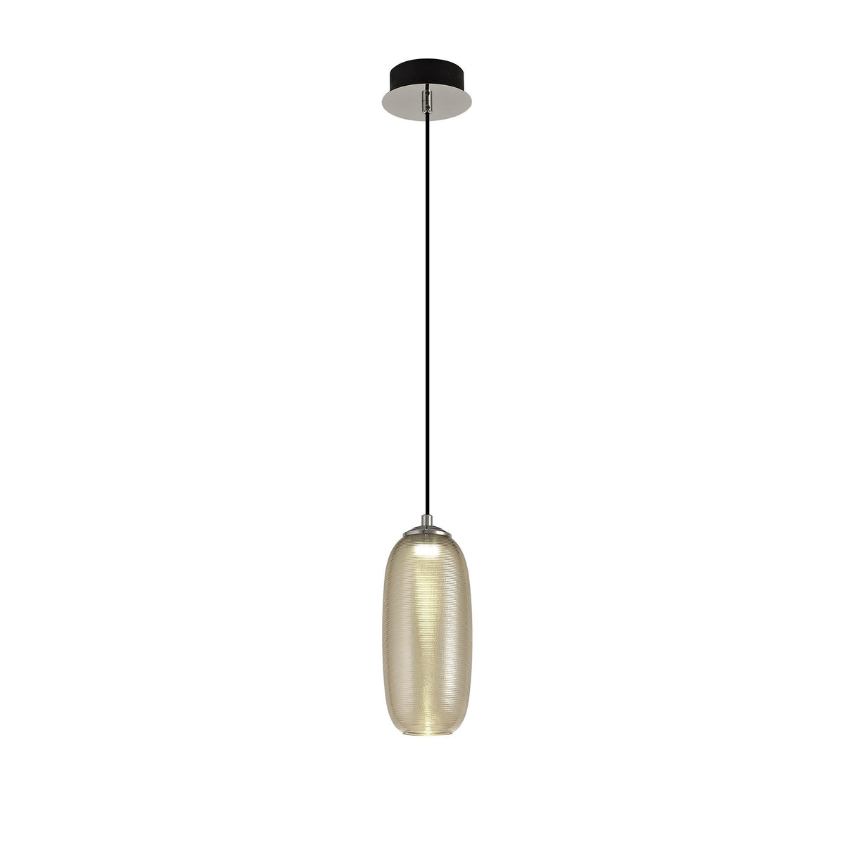 Modern Elegance Pendant Light, 8W LED, 4000K, 720lm, Champagne/Black, 3-Year Warranty