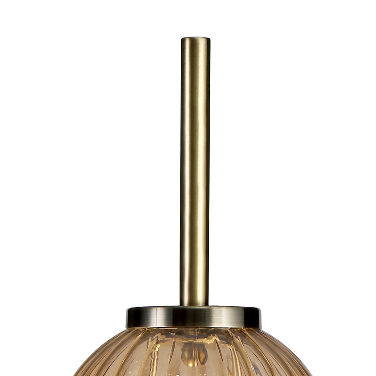 Elegant Trio Glass Table Lamp, Antique Brass with Smoky Amber Shades