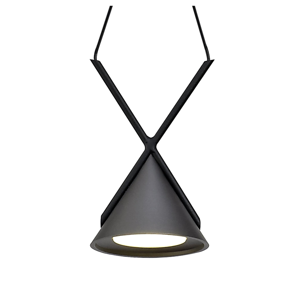 Sleek Linear Pendant Light with Frosted White Shade, 3 x 3W LED, Sand Black/Grey Finish