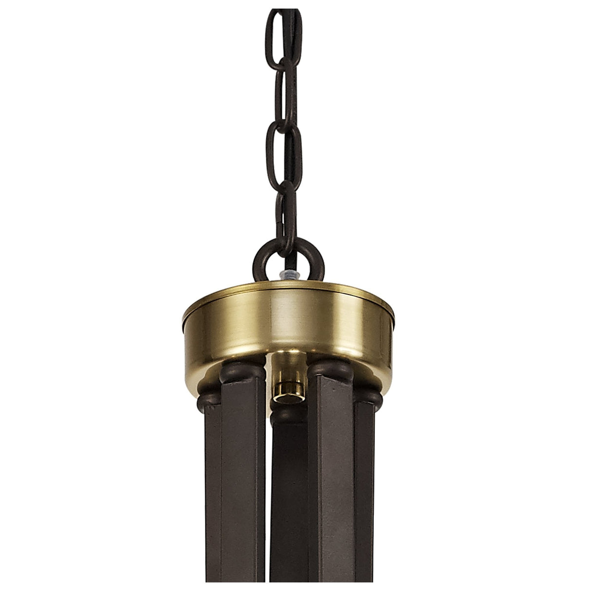 Five-Light Pendant with Clear Glass Shades and Brown Oxide/Bronze Finish