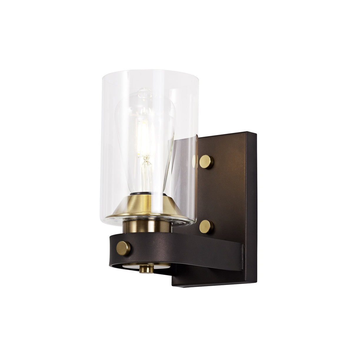 Bronze Oxide Wall Sconce with Clear Glass Shade