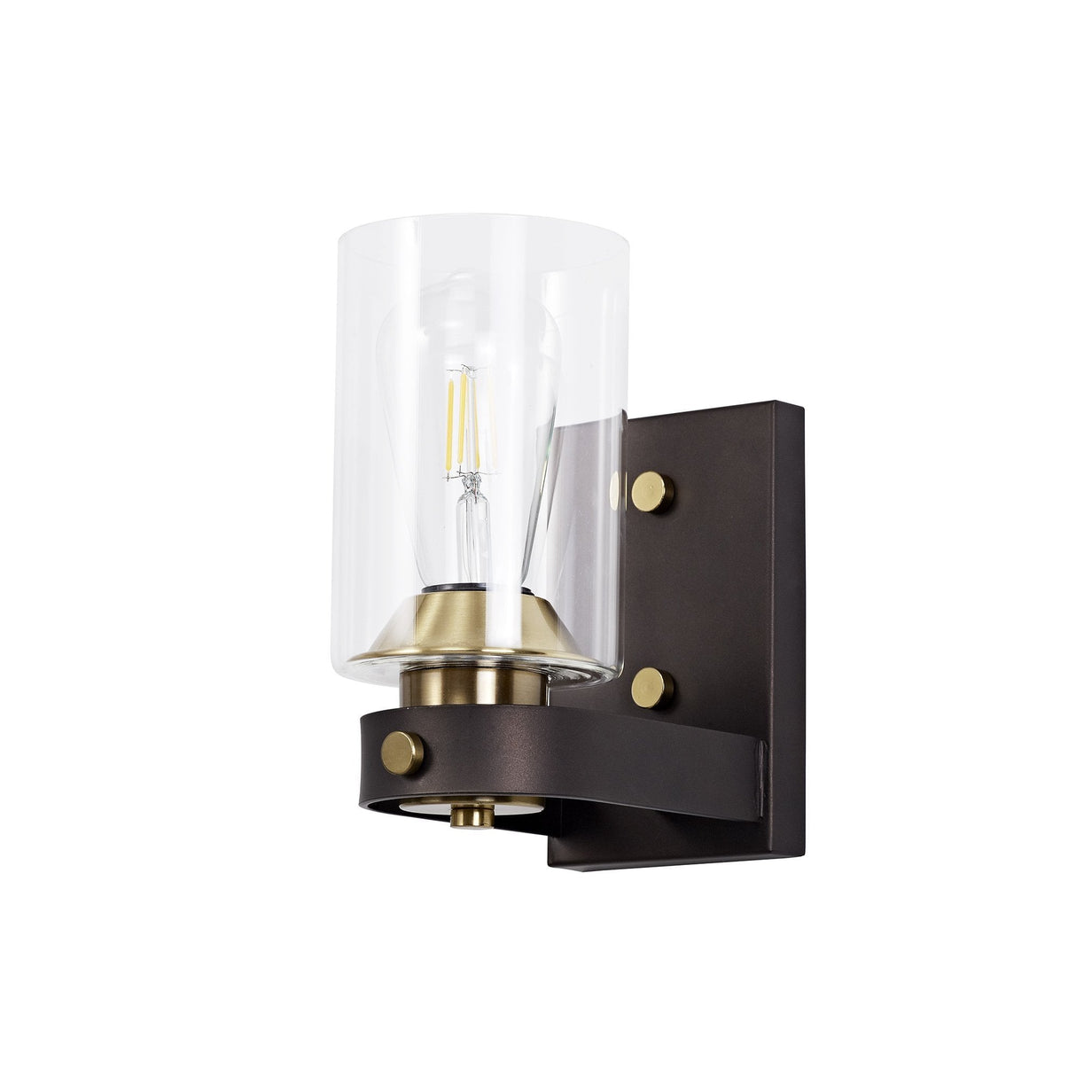 Bronze Oxide Wall Sconce with Clear Glass Shade