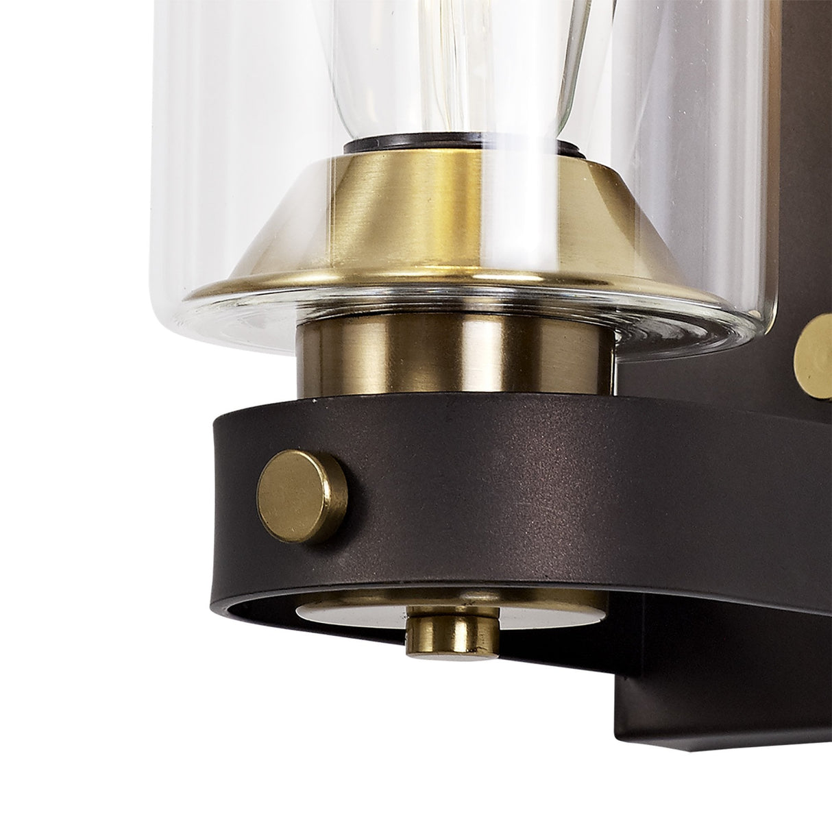 Bronze Oxide Wall Sconce with Clear Glass Shade