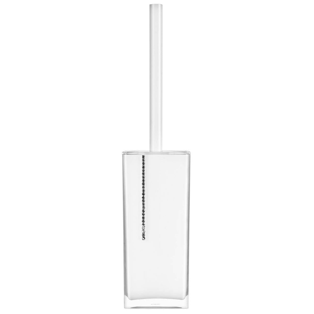 White Acrylic And Crystal Toilet Brush