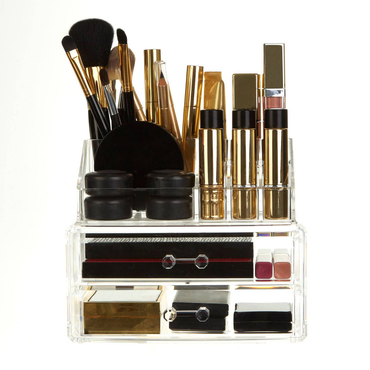 9 Compartment Cosmetics Ps Organiser With 2 Drawers