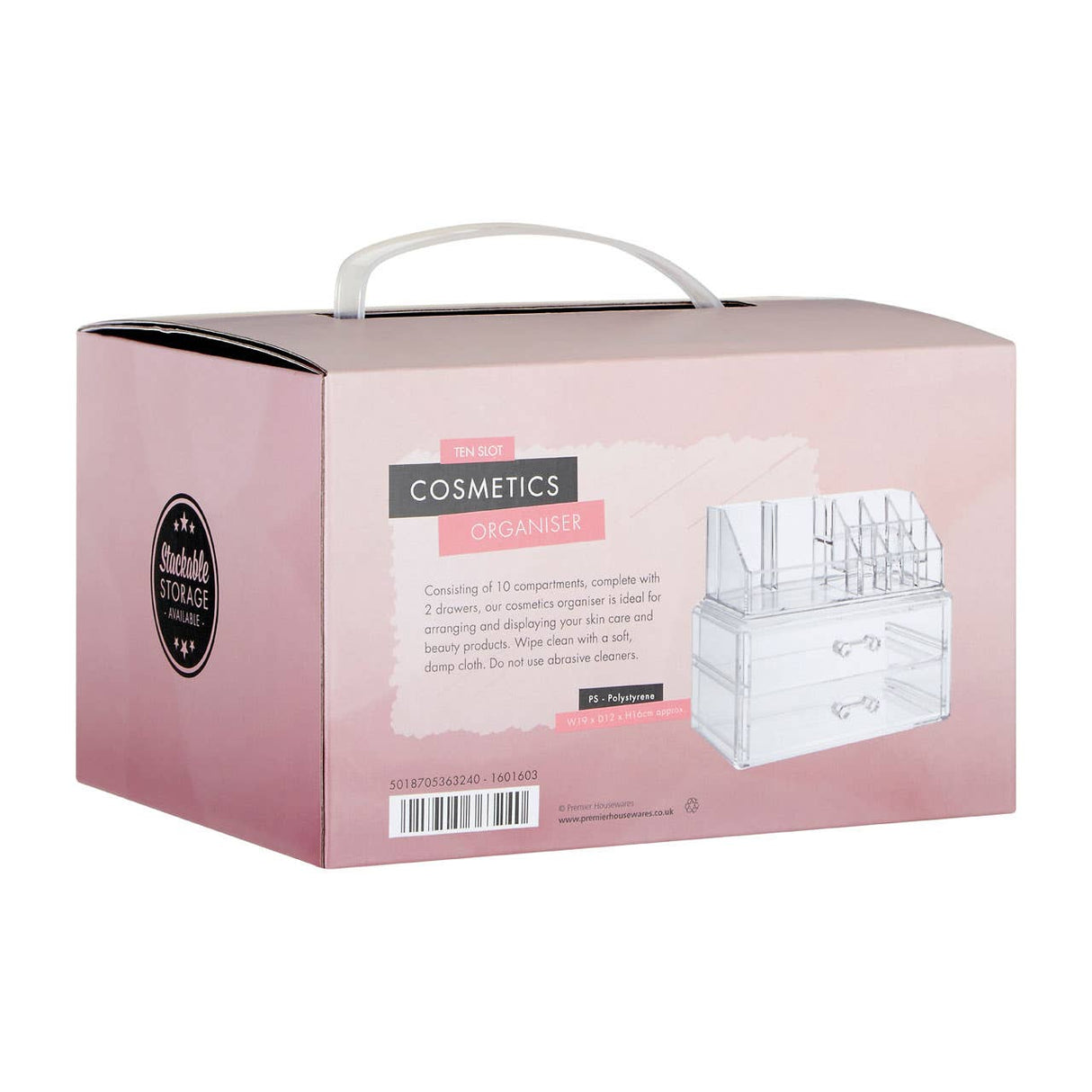9 Compartment Cosmetics Ps Organiser With 2 Drawers