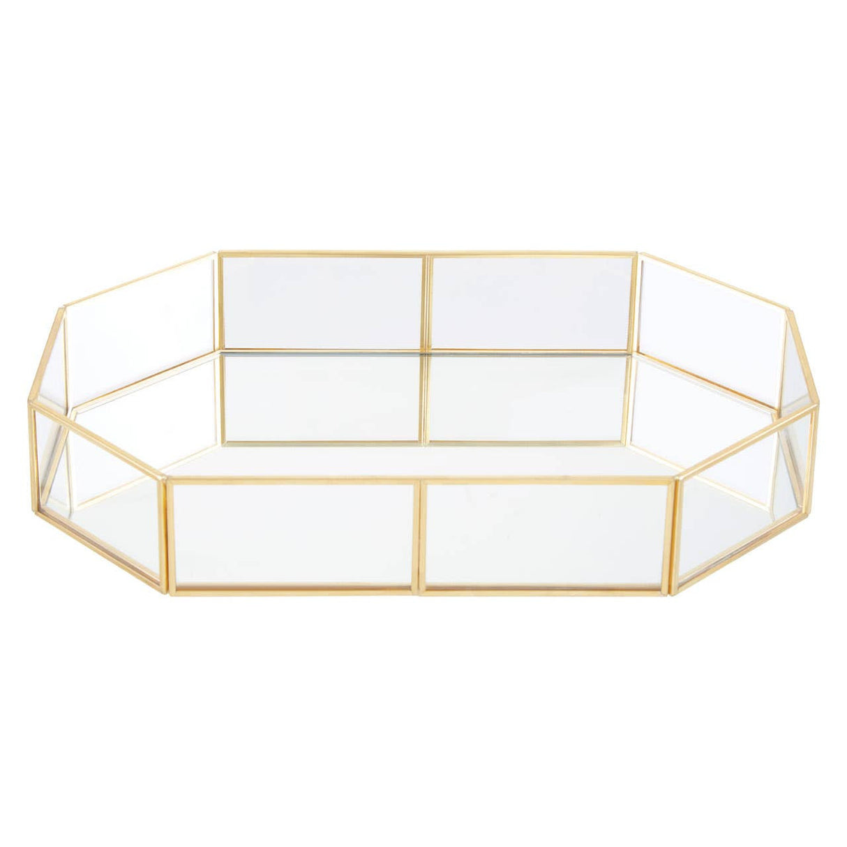 Beauty Vintage Glass Octagonal Jewellery Tray