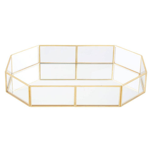 Beauty Vintage Glass Octagonal Jewellery Tray