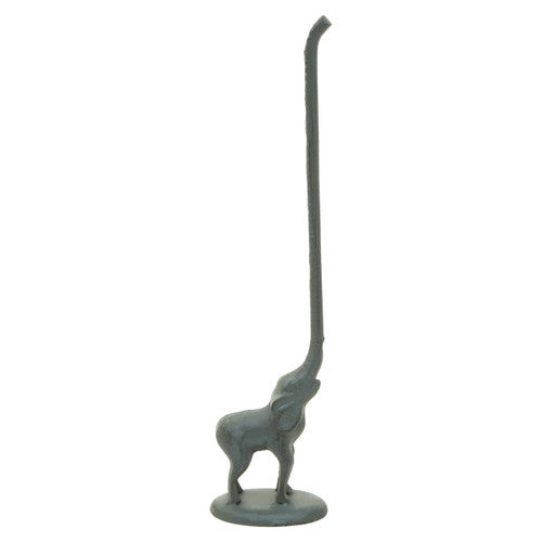 Fauna Grey Finish Elephant Toilet Roll Holder with Round Base