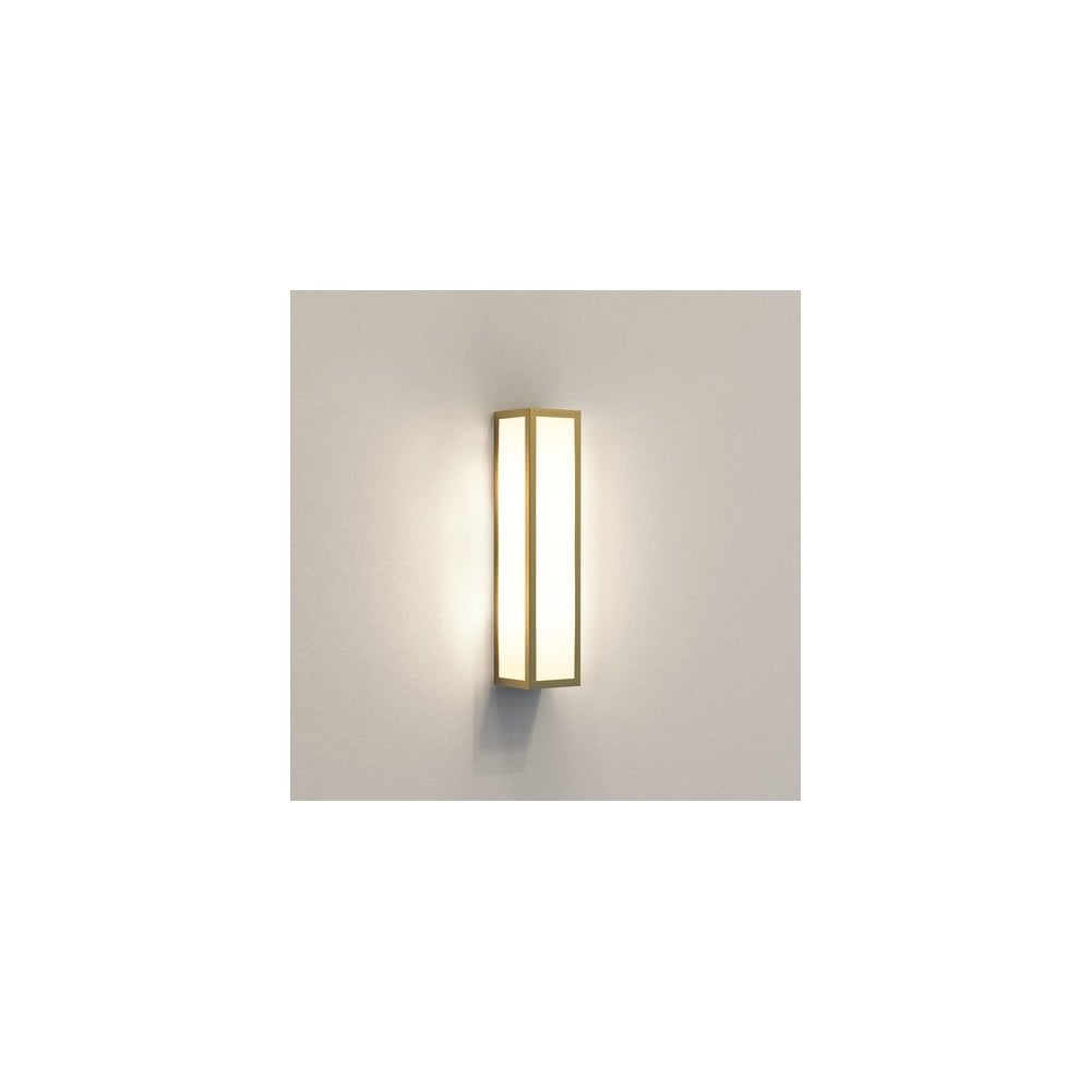 Elegant Natural Brass with Opal Glass Bathroom Wall Light