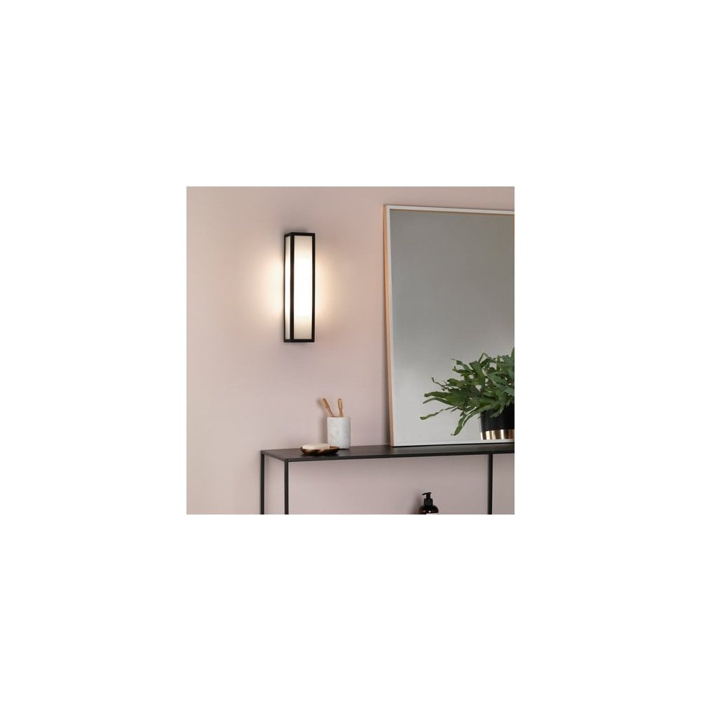 Elegant Natural Brass with Opal Glass Bathroom Wall Light