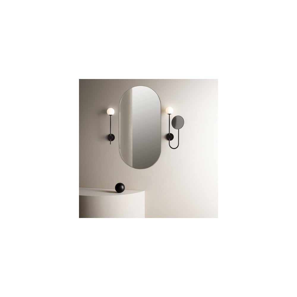 Matte Black Wall Light with Adjustable Makeup Mirror