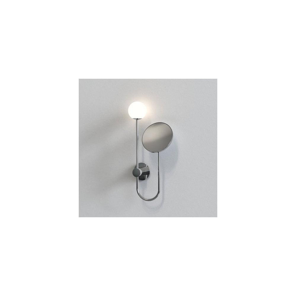 Sleek Chrome Orb Wall Light for Bathroom Mirror