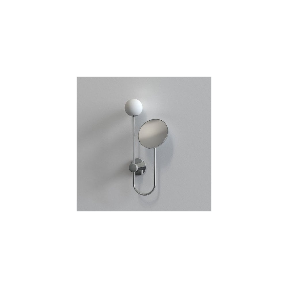 Sleek Chrome Orb Wall Light for Bathroom Mirror